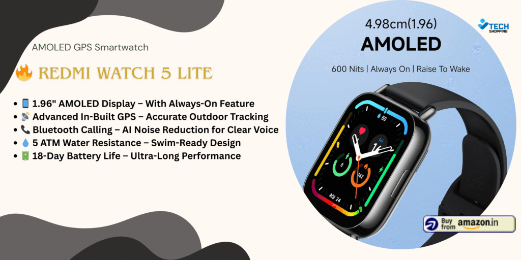 Best Smartwatch Under 5000 - Redmi Watch 5 Lite